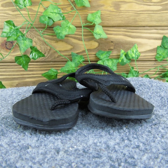 Nike Unisex Flip Flop Shoes Black Synthetic Pull On Size T 8 Medium - Picture 2 of 9